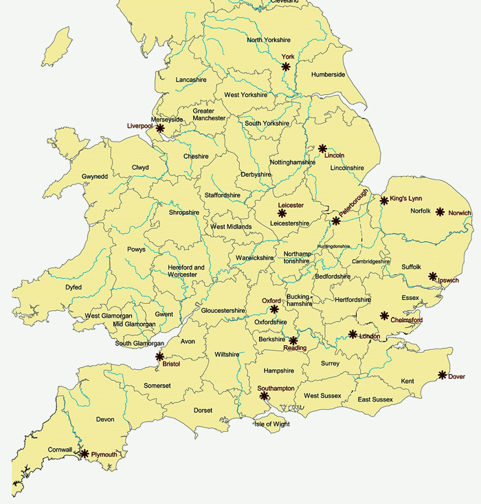 map of england